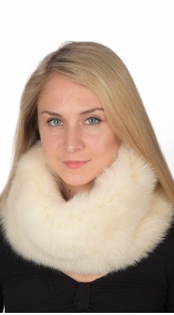 White-Cream Fox Fur Neck Warmer